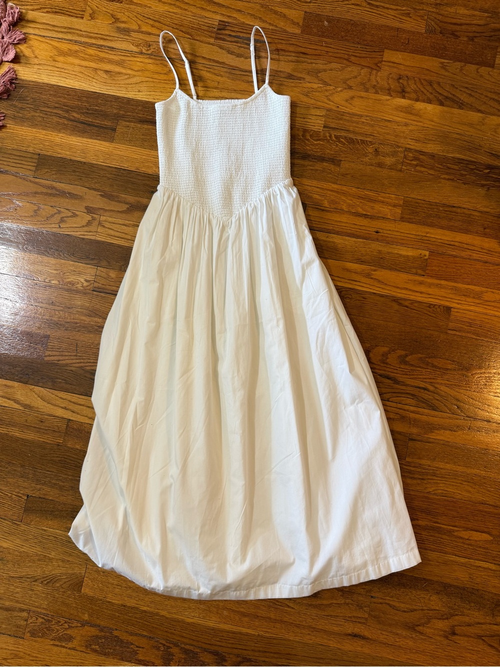 Abercrombie & Fitch White Smocked Bodice Maxi Dress